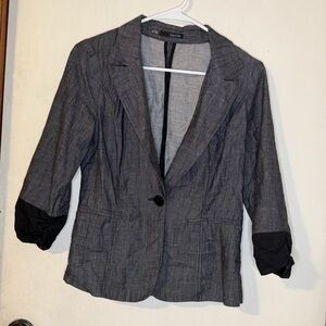 Maurices Charcoal Blazer with Black Accents Lightweight